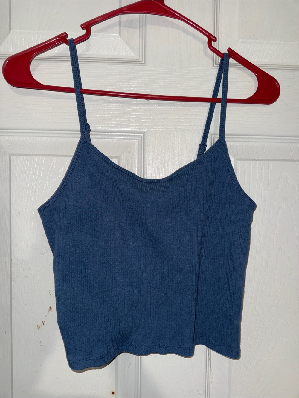 American Eagle Outfitters Blue Ribbed Spaghetti Strap Camisole